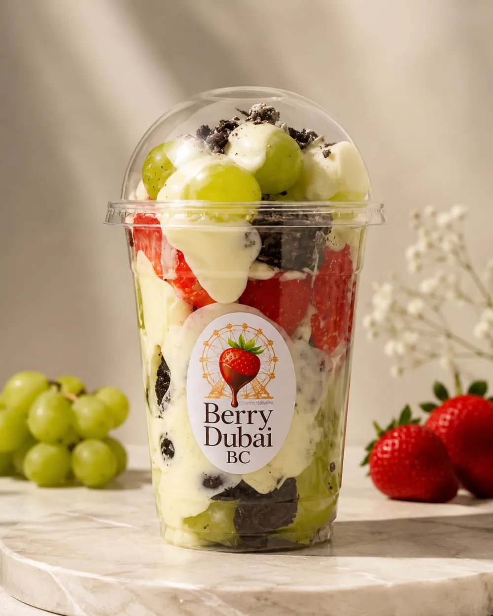 Copo de Dubai com uvas